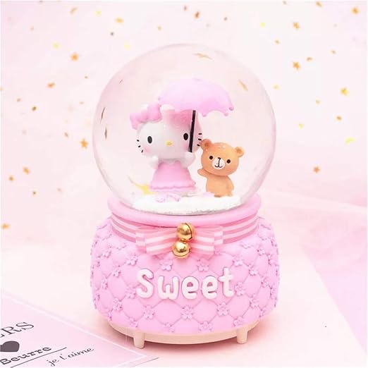 Amazon Com Flower Piggy Hello Kitty Music Crystal Ball Light Snow