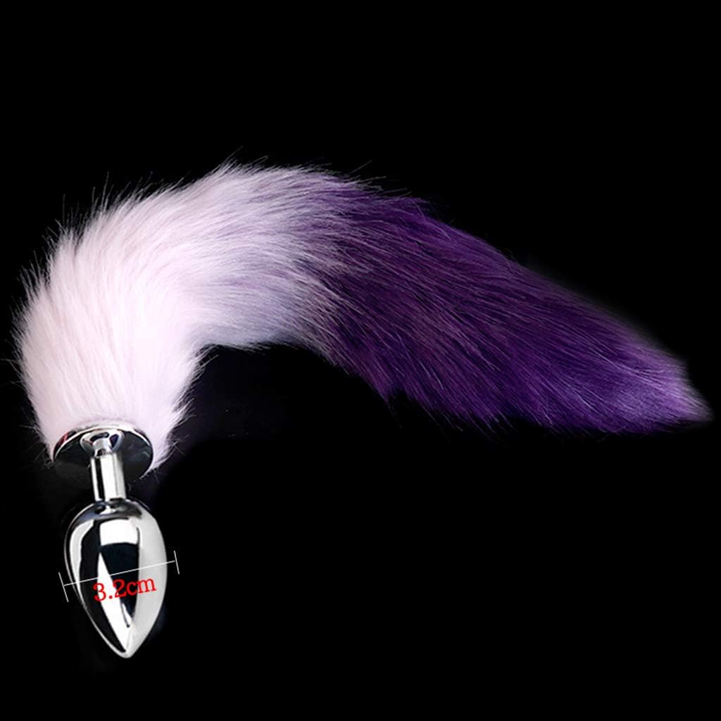 JINZHI Metal Insert Stopper Fox Tail for Women Men