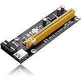 PCI-E 1X to 16X Powered Riser Adapter Card w/ 60cm USB 3.0 Extension Cable 4pin MOLEX to SATA Power Cable - GPU Graphic Card Crypto Currency Mining ETH (1 Pack)