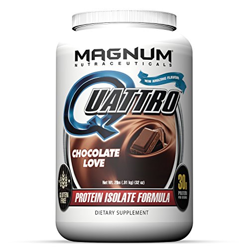 Magnum Nutraceuticals Quattro Protein Powder - 2lbs - Chocolate Love - Protein Isolate - Lean Muscle Creator - Metabolic Optimizer