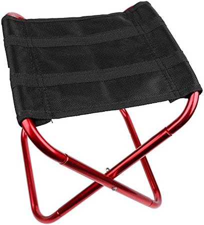Ultra Durable Portable Folding Camp Stool with Soft Cooler. Steel Frame holds 230 lbs. (red)