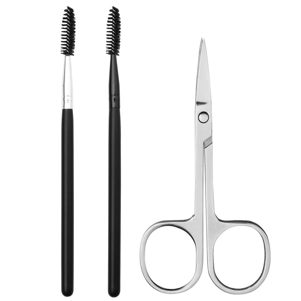 Fantye Eyebrow Scissors and Eyebrow Brush, Nose Hair Scissors Small Grooming Scissors Manicure Scissors Eyelash Extensions for Your Beauty: Beauty