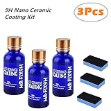 blue--net Car Ceramic Coating 9h Car Ceramic Coating Kit Anti-Scratch Car Polish Car High Gloss Ceramic Coat Auto Detailing Glass Coat Care Super Hydrophobic Glass Coating 30ml 3PCS