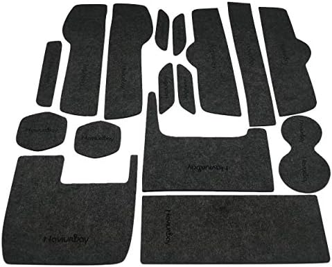 Naviurway Pack of 16 Custom Fit Car Central Console Mats Door Liner Accessories Cup Holder Mats Compatible with Honda Civic Sedan Hatchback 2016 2017 2018 2019 Dark Gray