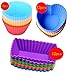 Cutequeen 36pcs (12pcs Heart-Shaped;12pcs Rectangular and 12pcs Round) Silicone Baking Cups/Cupcake Liners - in Storage Container - Never Buy Paper Cups Again(Pack of 36)