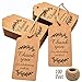 Paper Gift Tags Thank You for Celebrating with Us, Whaline 100 Pcs Paper Hang Tag for Thanksgiving Day, Wedding,Baby Shower with 100 Feet Natural Jute Twine (Leaves Brown)