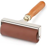 Soft Rubber Roller, Multifunctional Practical Brayer Tool(4-Inch, Brown) | Ideal for Anti-Skid Tape, Construction Tools, Print, Ink, and Stamping. Solid Rubber Build, Sturdy, and Easy to Use.