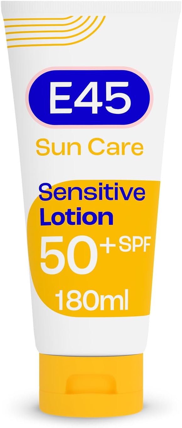 E45 Sun Care Sensitive Lotion SPF 50+ for Dry, Eczema Prone Skin 180 ml