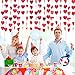 90 Hearts Valentines Day Heart Banner Decorations Felt Red Heart Shape Hanging String Garland Party Decor Valentines Day Decor for Wedding Anniversary Birthday Home Valentines Party Supplies(15 Pcs)