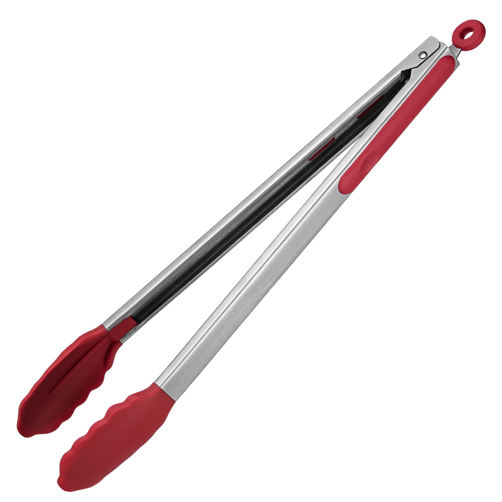 U-Taste 40cm Silicone Cooking Tong: 18/8 Stainless Steel Handle & Heat Resistant Silicone Tips - Red