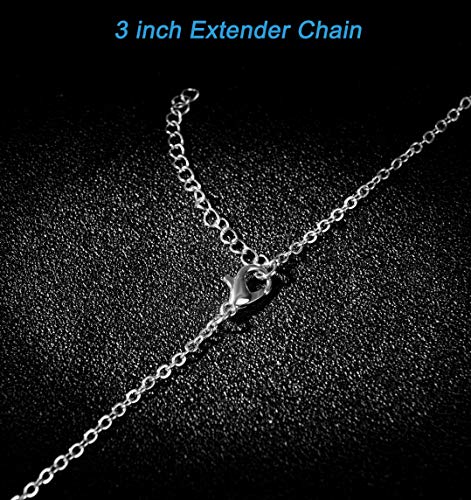 Masedy 6Pcs 18K Gold-Plated Layered Choker Necklace for Women Girls Long Chain Necklace Adjustable Silver