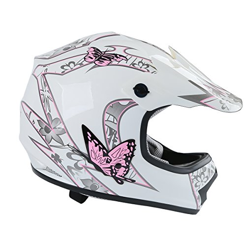 TCTMT DOT Helmet+Goggles +Gloves Youth Kids Helmet Pink Butterfly Dirt Bike Motocross Offroad