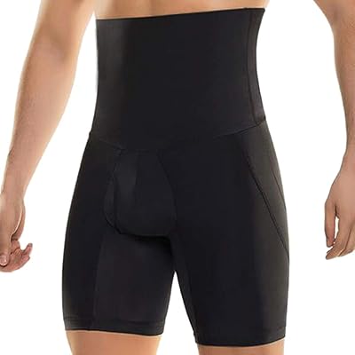 Voberry Men's Body Shaper Tummy Control Slimming Shapewear Shorts High Waist bdomen Trimming Boxer Brief Stretch Pants
