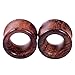 Longbeauty Pair Vintage Brown Natural Wood Hollow Tunnels Ear Plugs Stretcher Gauges 16MM