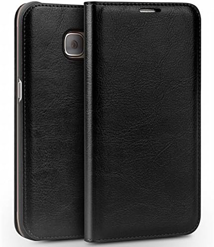 Mehr Samsung Galaxy S7 - Simple S7 Edge Leather Wallet Case w Credit Card & ID Slot (S7 Edge Black)