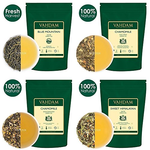 image for VAHDAM Green Tea Sampler - 10 TEAS, 50 SERVINGS | 100% NATURAL INGREDI