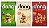 Dang Sticky-Rice Chips 3 Flavor Variety Bundle, (1) Each: Coconut Crunch, Original, and Sriracha Spice, 3.5 Ounces