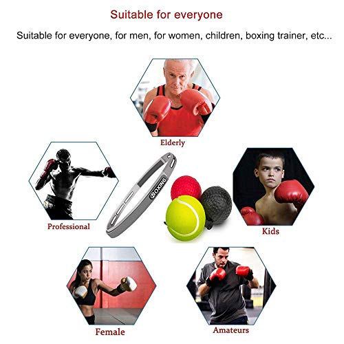 【2019 Latest】 Boxing Reflex Ball, 3 Difficulty Levels Fight Reflex Ball on String with Headband, Perfect for Improving Speed Reactions, Agility, Punching Speed and Hand Eye Coordination Training - Thumbnail 6