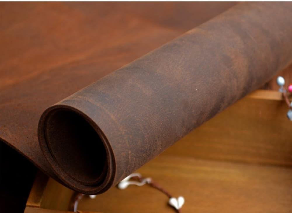 PASSION juneTree brown thick genuine leather Cow Hide skin about 2mm cowhide vintage D0526 (8.7 * 12.7 inch)
