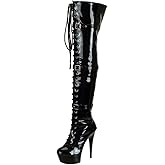 SheSole Women's Over The Knee Thigh High Heel Boots Platform Zip Buckle Lace Up