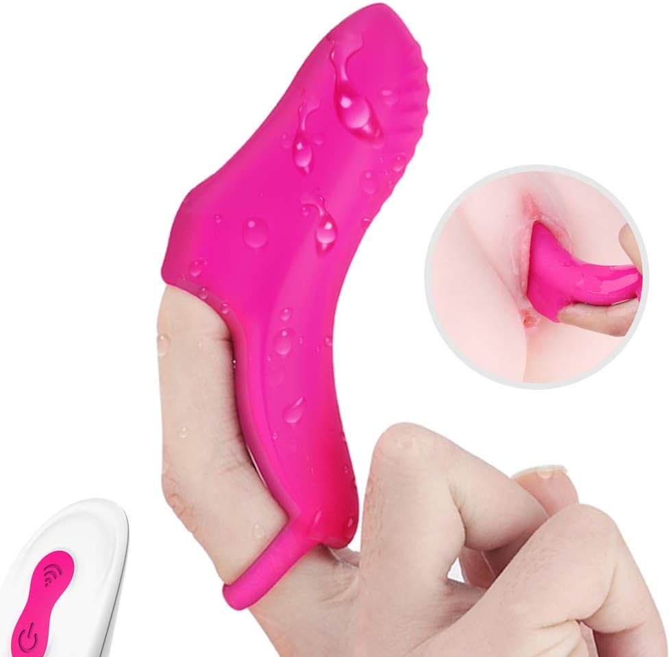 5 Inch Finger Wearable Massage Device - 9 Powerful Vibration Modes - Portable Size - USB Quick Charging - Made of Soft and Skin-Friendly Medical Silica Gel - 100% Waterproof (Red)