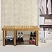 HOMFA Bamboo Shoe Rack Bench 3-Tier, Entryway Storage Organizer with Seat, Shoe Shelf for Boots, Multi Function Furniture for Hallway, Bathroom, Living Room, Corridor Natural Color