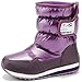 Image of the HOBIBEAR Kids Winter Snow Boots Waterproof Outdoor Warm Faux Fur Lined Shoes With Velcro (2.5,Purple)