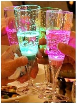 Ponduk Hot Tub Wine Champagne Glasses Led Liquid Activated X 6 Glasses Amazon Co Uk Kitchen Home
