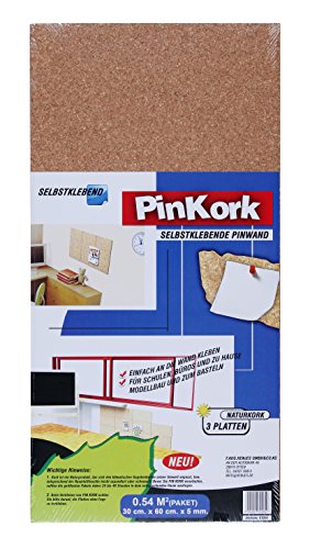 Selbstklebepinnwand aus Kork, 3 Platten á 60x30cm, Pinnwand selbstklebend – Bild 3