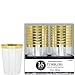 Amscan Reusable Party Tumblers Trim Premium (Pack of 16), Clear/Gold, 10 oz