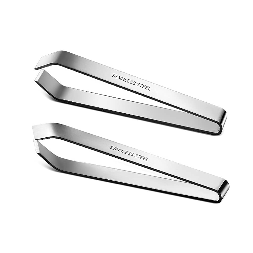 GudGmtoy 2 Pcs Fish Tweezers for Fish Bone Fish Scaler Removers Stainless Bone Remover Tweezers for Professional Removing Fish Bones and Pulling Out Chicken Feathers