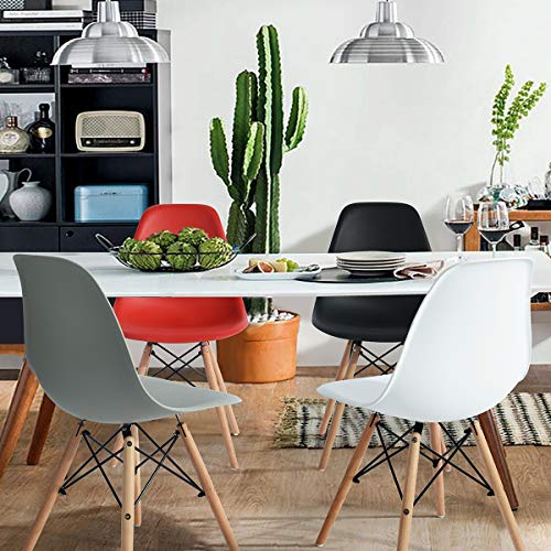 HOMYCASA-Homy-casa-sedie-in-plastica-Ufficio-Lounge-sedie-da-Pranzo-in-Legno-Bianco-CTN-of-4