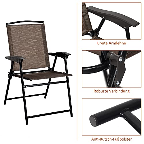 COSTWAY 3tlg. Bistroset Sitzgruppe mit 2 StühleBalkonset Gartenset Sitzgarnitur Gartengarnitur Gartenmöbel Bistrotisch… – Bild 7