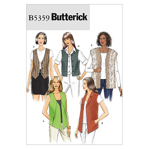 BUTTERICK PATTERNS B5359 Misses  Vest, Size Y (XSM-SML-MED)