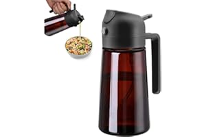 Oil Sprayer, 2 in 1 Oil Sprayer for Kitchen Cooking, 470ml Oil Spray Bottle for Home