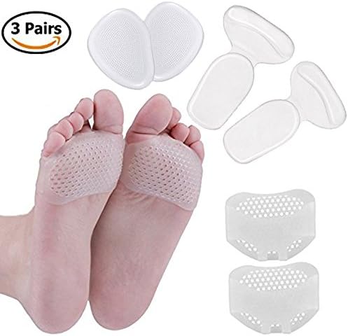 Foot Cushion,Anti-slip Metatarsal Pads,Ball of Foot Cushions, High Heel Cushion Grips Inserts Gel Foot Forefoot Blister Insoles for Women &amp; Men to Pain Relief (Clear)