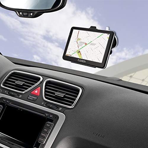 FLOUREON 7 Inch Capacitive LCD Touch Screen Truck&Car GPS Navigation SAT NAV Navigator Lifetime Map Updates 8GB(Black)