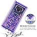 Coolden Galaxy Note 9 Case, Luxury Floating Glitter Case Sparkle Bling Quicksand Cover Clear Heavy Duty Bumper Dual Layer Anti-Drop PC Frame TPU Back for Samsung Galaxy Note 9, Purple