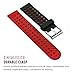 Moretek 22mm Soft Silicone Replacement Sport Strap Bands for Samsung Galaxy Gear 2 R380 Neo R381 Live R382/Moto 360 2nd 46mm/LG G Watch W100/W110/Urbane Smart Watch – Black/Red