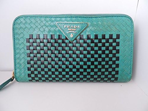 Amazon Co Jp プラダ Prada 長財布 グリーン 黒 ラウンドファスナー 編み込み 中古 服 ファッション小物
