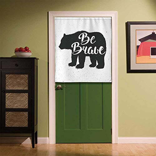 Yoliyana Cabin Decor Non Fading Door Curtain Vintage Bear Be Brave