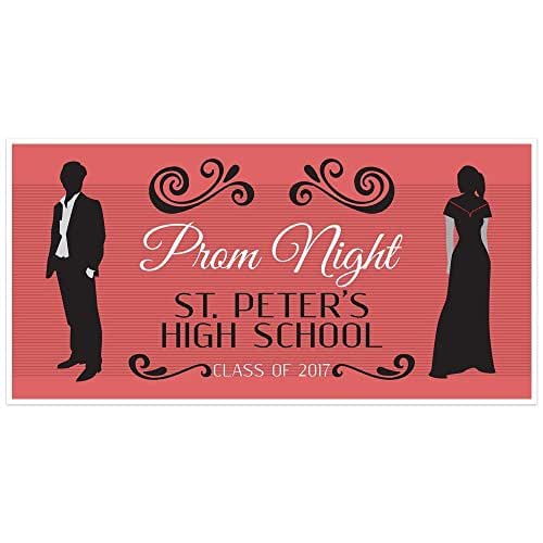 Fancy Red Prom Banner Personalized School Dance Party