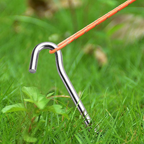 Freehawk Tent Stakes, Tent Pegs with Hook, Strong Aluminum Alloy Garden