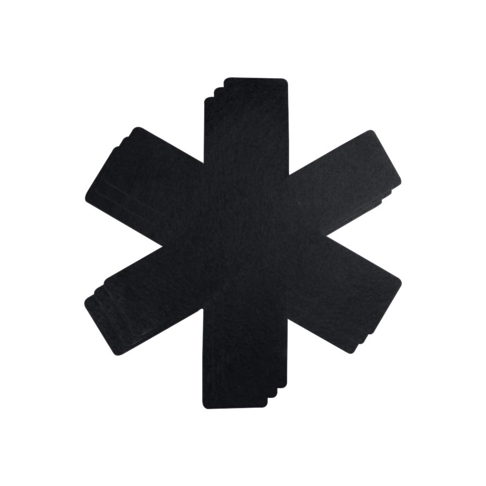 YOFASEN Black Non-Woven Trivet Mat - Trivet for Kitchen Worktops -Heat Resistant Pot Coaster Kitchen Table Mats for Hot Pans, 3xBlack, Diameter - 38cm