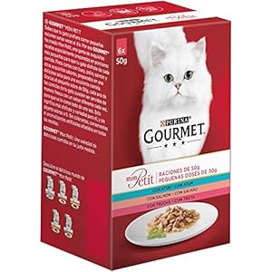 Purina Gourmet Mon Petit comida para gatos con Atún, Salmón y Trucha 8 x [6 x 50 g]