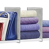 Lynk Vela Shelf Dividers - Closet Shelf Organizer (Set of 2) - Platinum