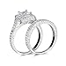 LAVUMO Women Wedding Engagement Bridal Set Rings Princess Cut Cubic Zirconia Her Band