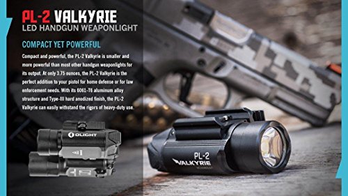 EdisonBright Olight PL-2 (PL2) 1200 Lumen LED Weapon/Pistol Light Battery Carry case Bundle