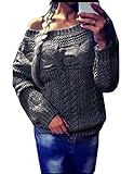 Locryz Juniors Scoop Neck Long Sleeve Cable Knit Sweater Jumper Pullover