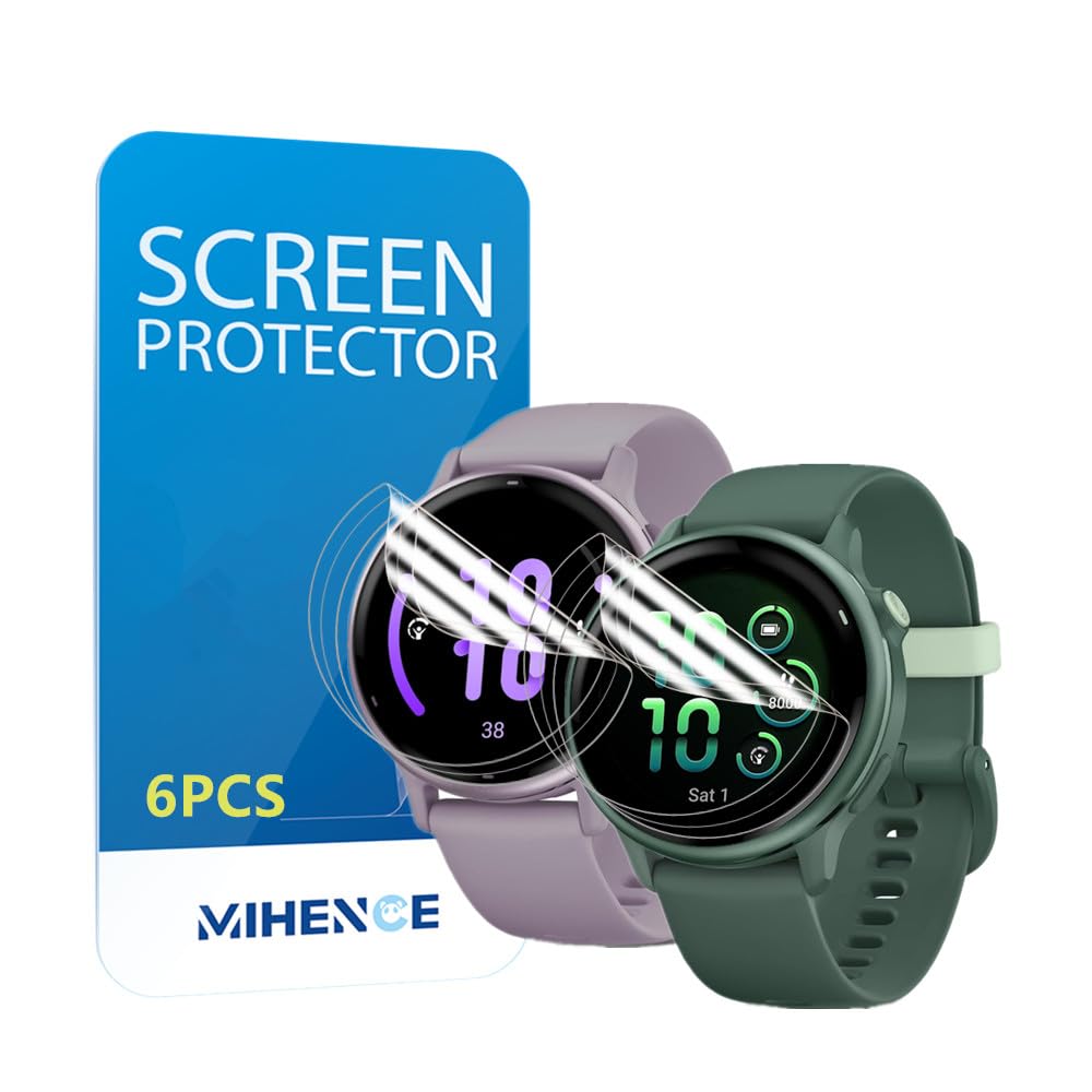 MIHENCE Screen Protector Compatible for Garmin Vivoactive 6 / Vivoactive 5 Smartwatch Film, TPU HD Protective Film [Pack of 6]